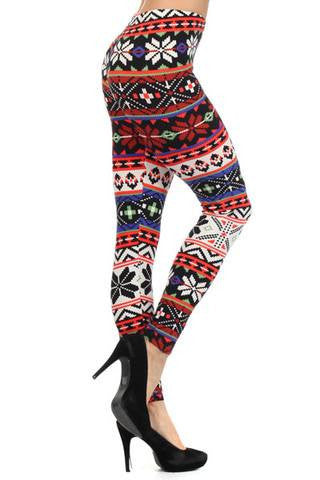 Funky Snowflake Multicolour Leggings