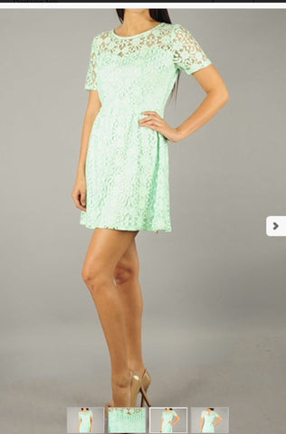 Mint lace tunic/dress